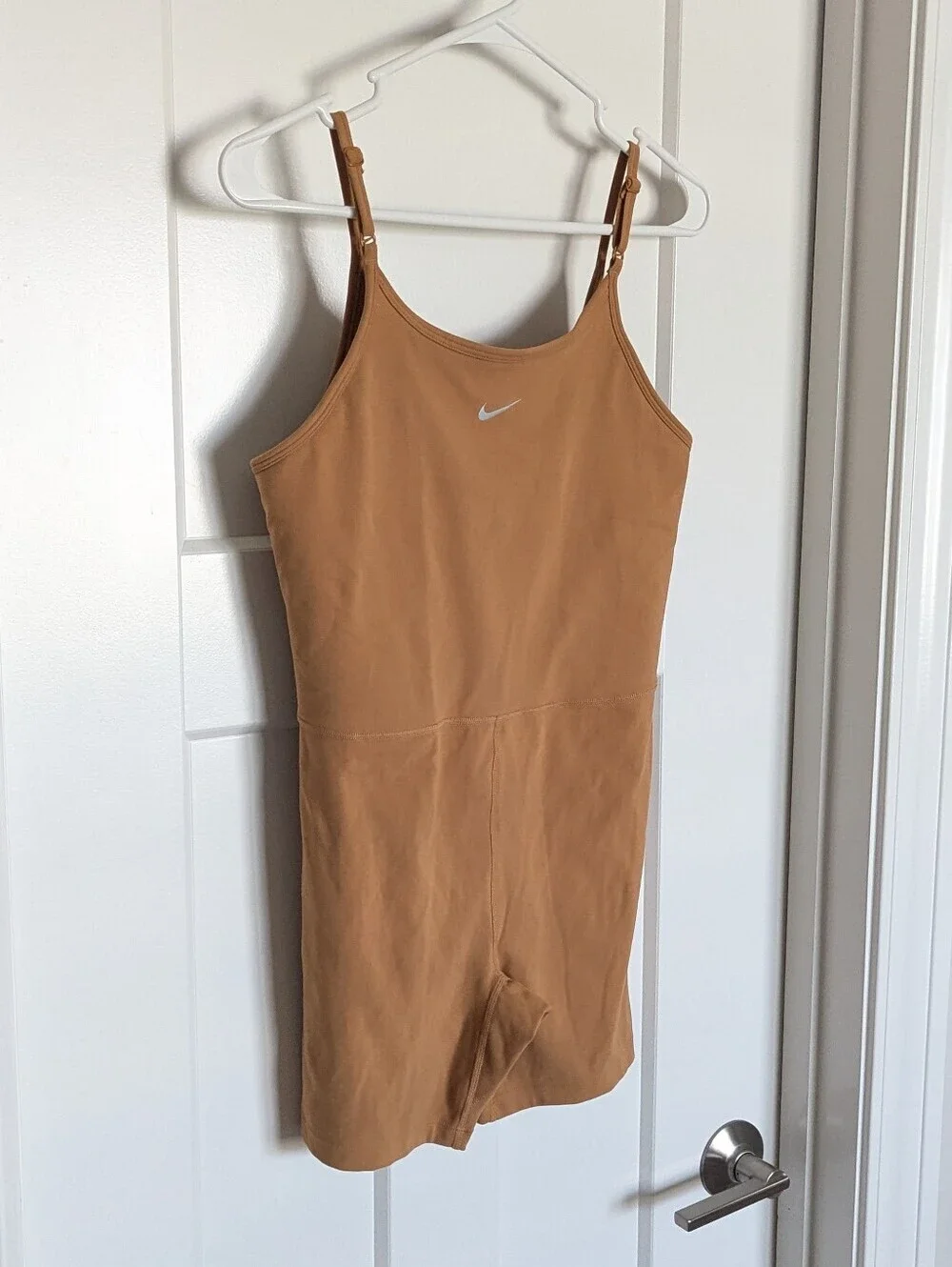 Nike One Dri-Fit One Piece Romper - Flax Tan - Dance Gymnastics Unitard sz XL
